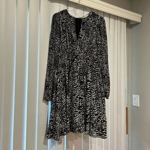 Elegant Black and White Patterned Dress